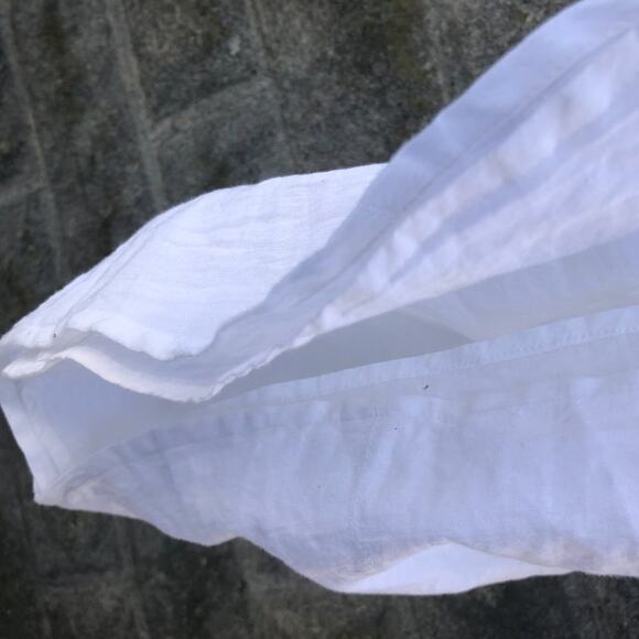 Urban Outfitters Dress Button Front Cross Back Mini White Linen Cotton xs - Picture 8 of 10